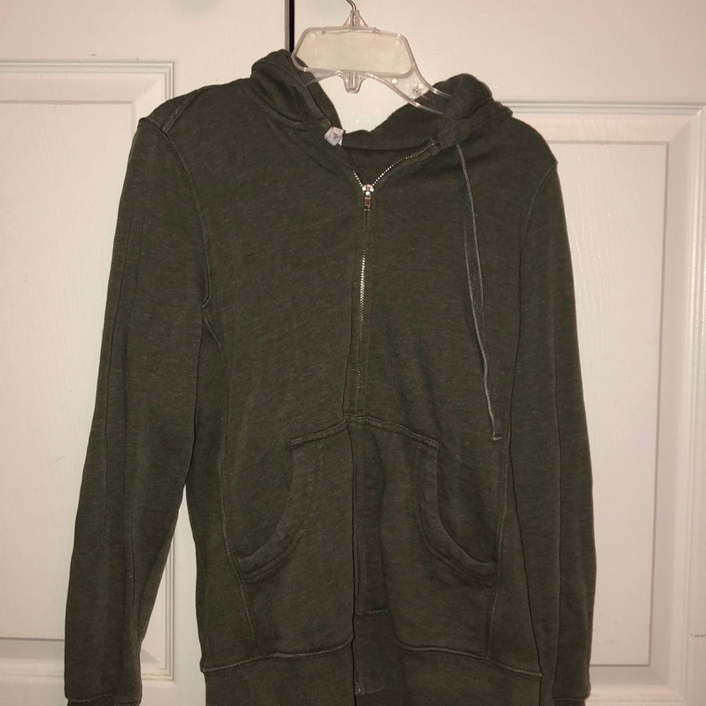 DARK GREEN ZIP UP